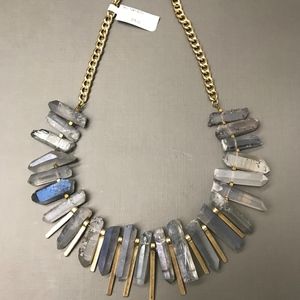 Nordstrom crystal/rock/gold statement necklace